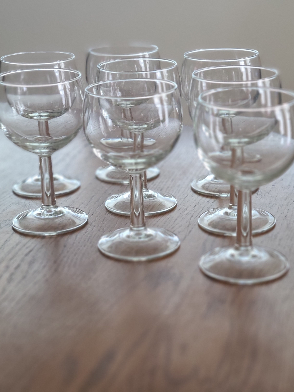 Clear Glass Wine Goblet Set Of 8 - Classic Stemmed Glass